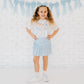 Sky Blue Bow Trellis Athletic Skort - Kids