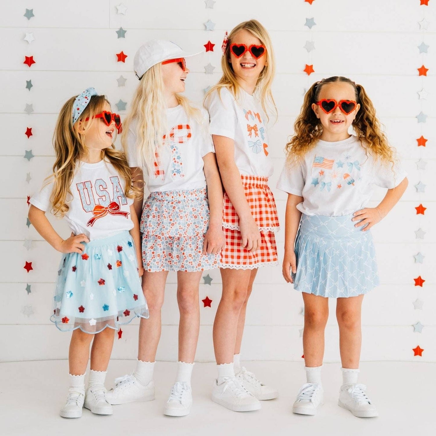 Sky Blue Bow Trellis Athletic Skort - Kids