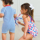 Girls Shimmer Star-Spangled Cross-Back One Piece Swimsuit