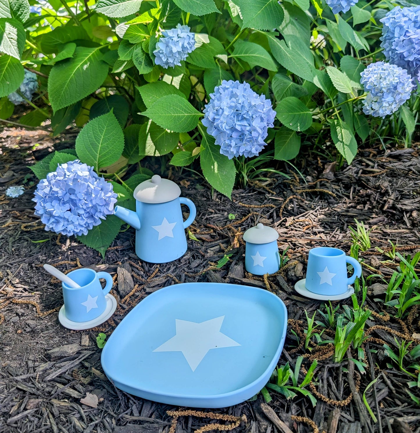 Blue Silicone Tea Set: Super Star