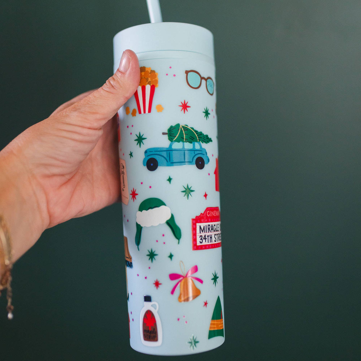 Christmas Movie Favorites 16oz Skinny Acrylic Tumbler