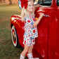 Girls Red, White & Blue Bows Set