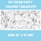 Ice Cream Coloring Tablecloth Summer Activity for Kids