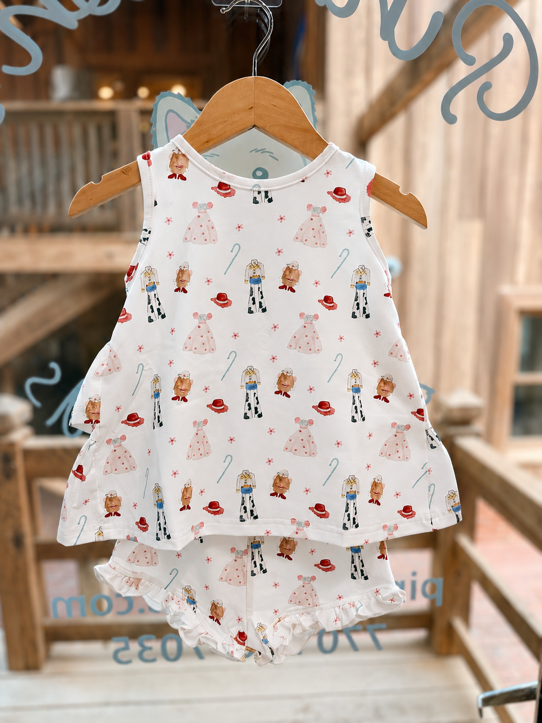Three Little Ducks Rosie Ruffle Back Top with Sadie Claire Shorts - Sweetheart Corral