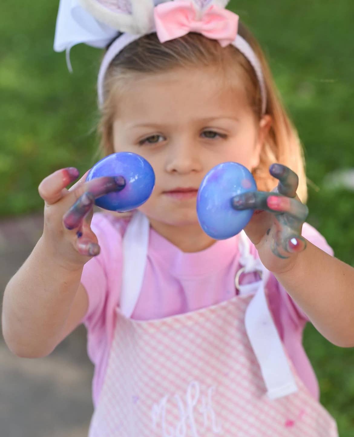 2026 Seersucker Bunny Ears (Blue, Pink)