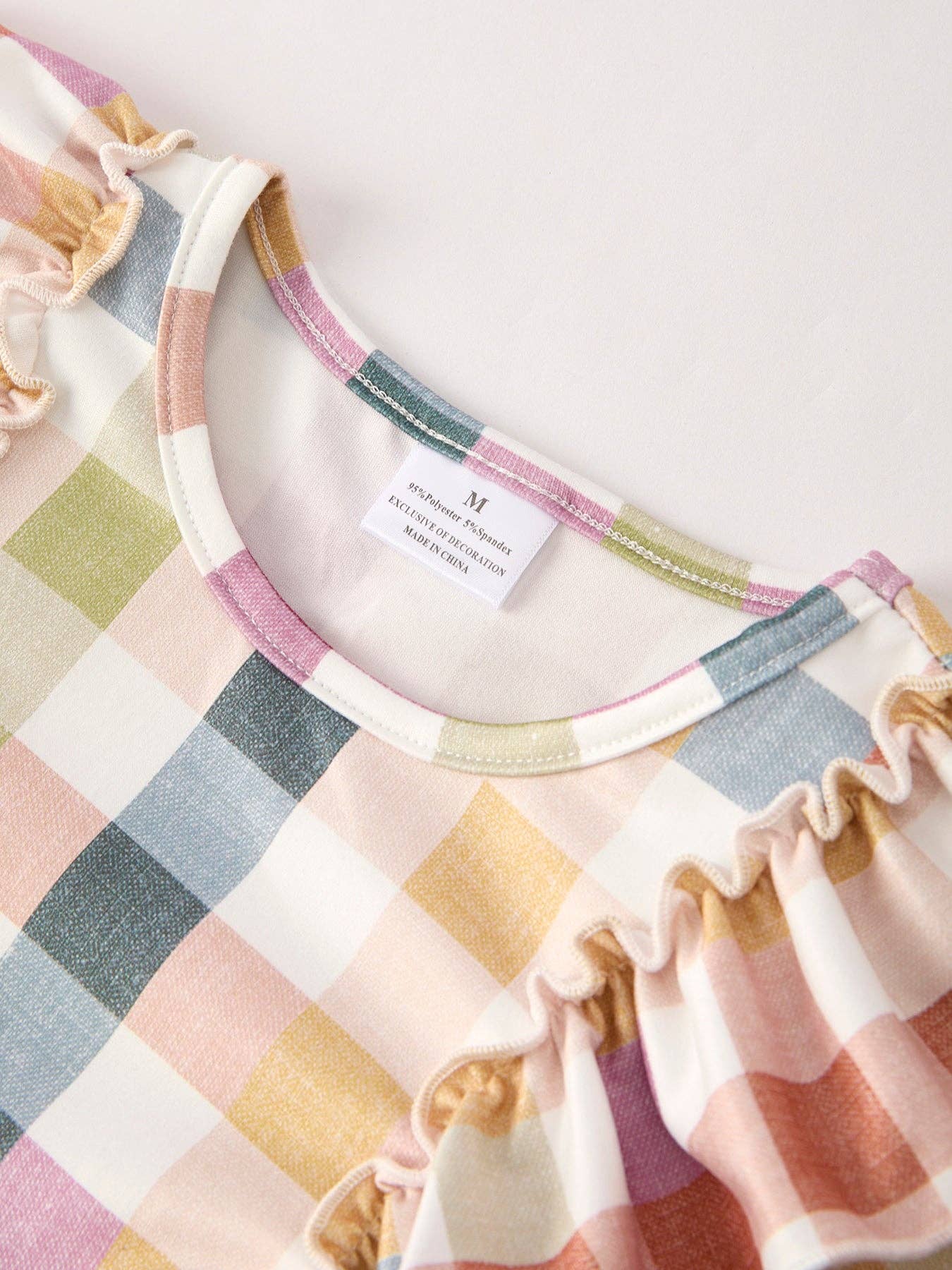 Fall Thanksgiving Plaid Long Sleeve Girls Dress