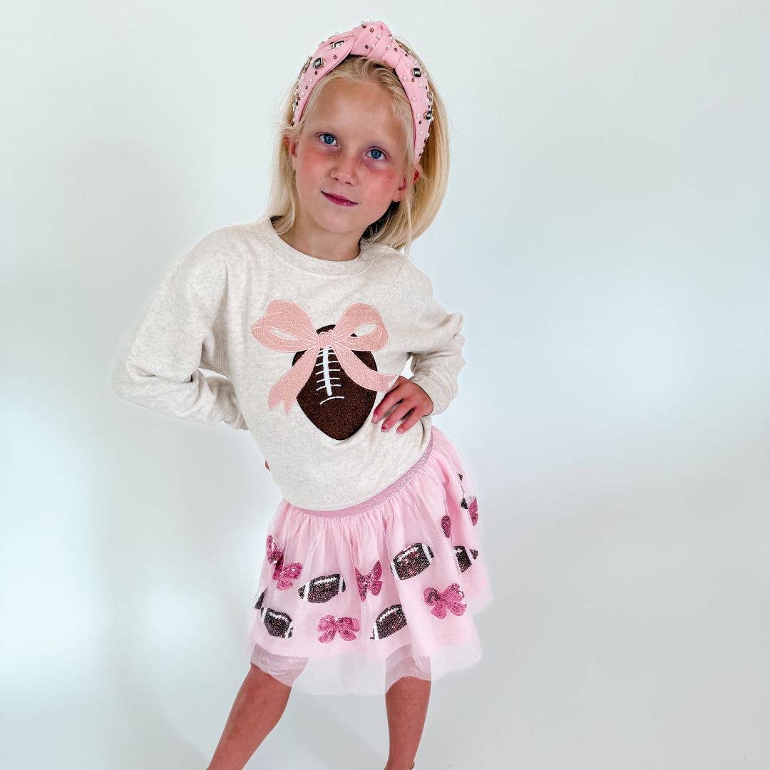 Coquette Football Patch Sweatshirt - Girls Clothes