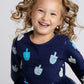 Holiday Kids Long Sleeve Tulle Dress_Hanukkah Dreidels