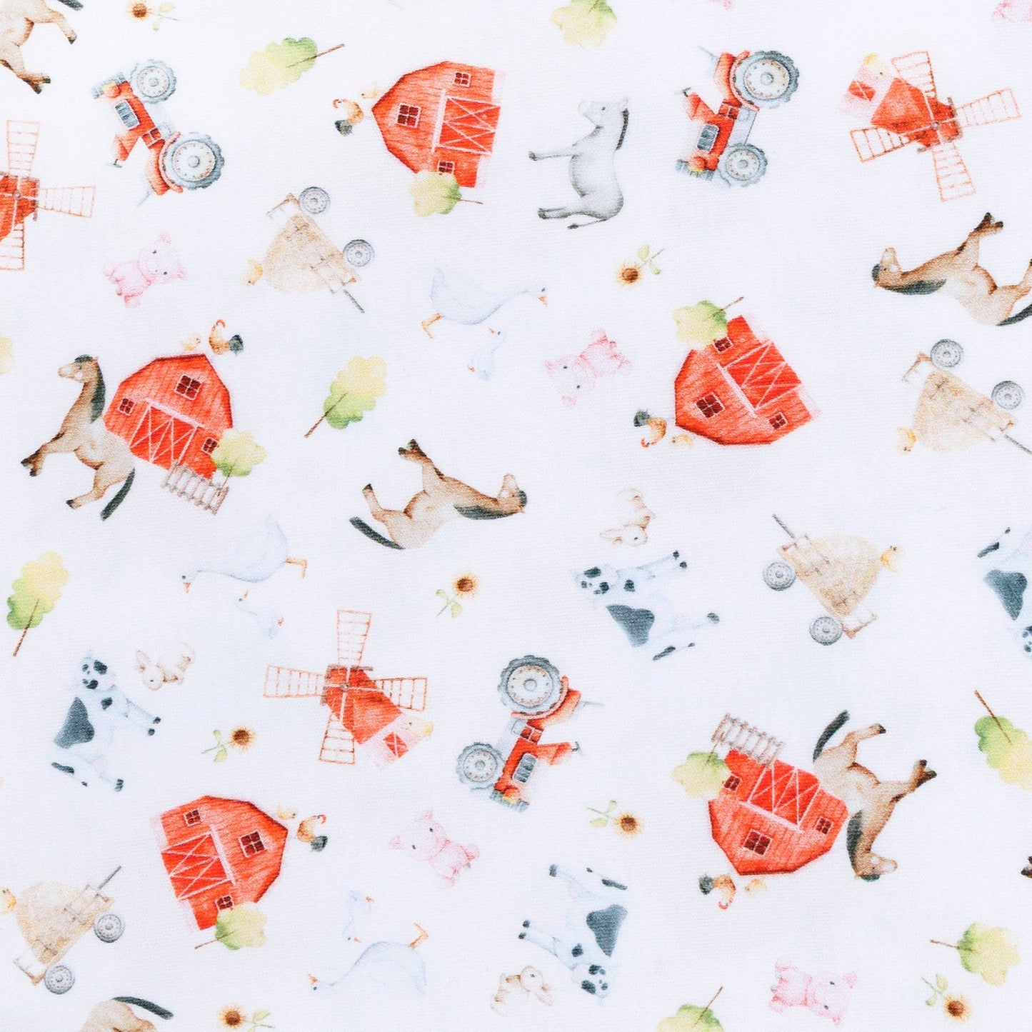 Barnyard Babies Print Zip Footie