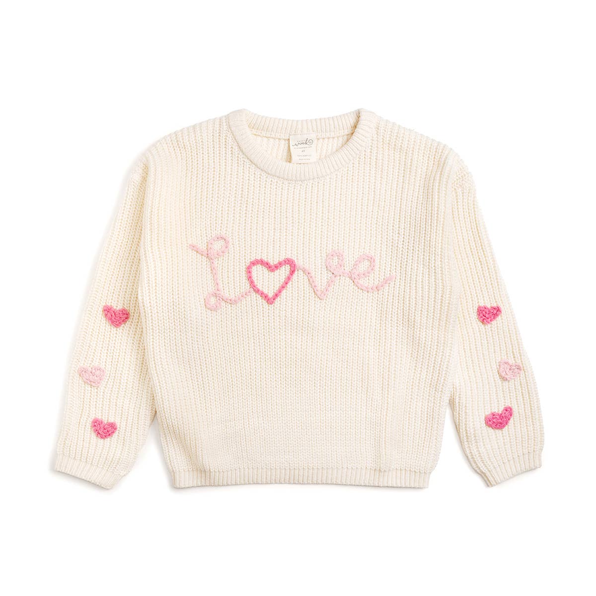 Ditsy Love Valentine's Day Matching Knit Sweater - Kids