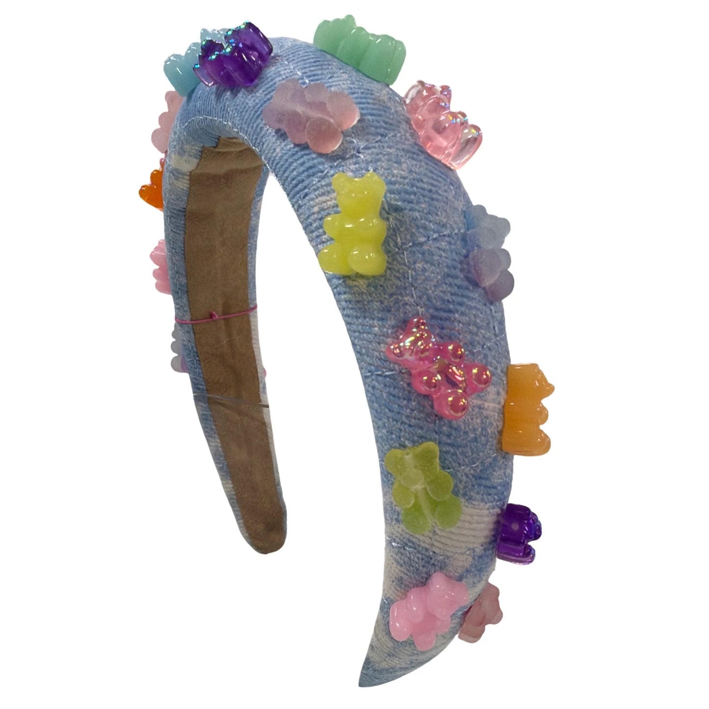Padded Denim Gummy Charm Headband