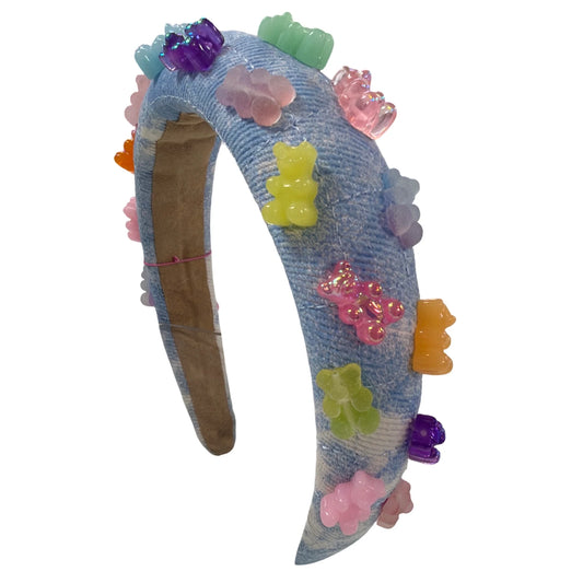 Padded Denim Gummy Charm Headband
