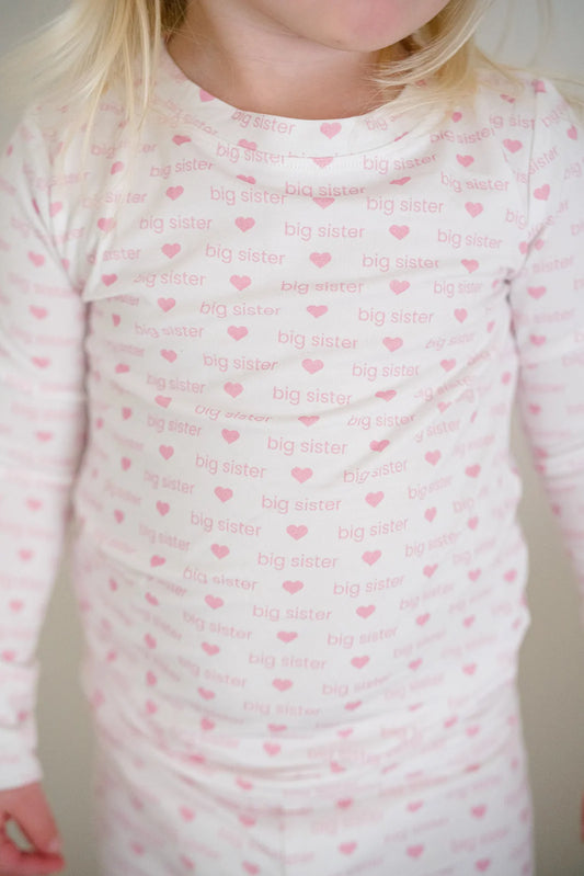 Uptown Baby Big Sister 2 Piece Pajama Set