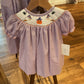 Emma smocked purple Halloween dress