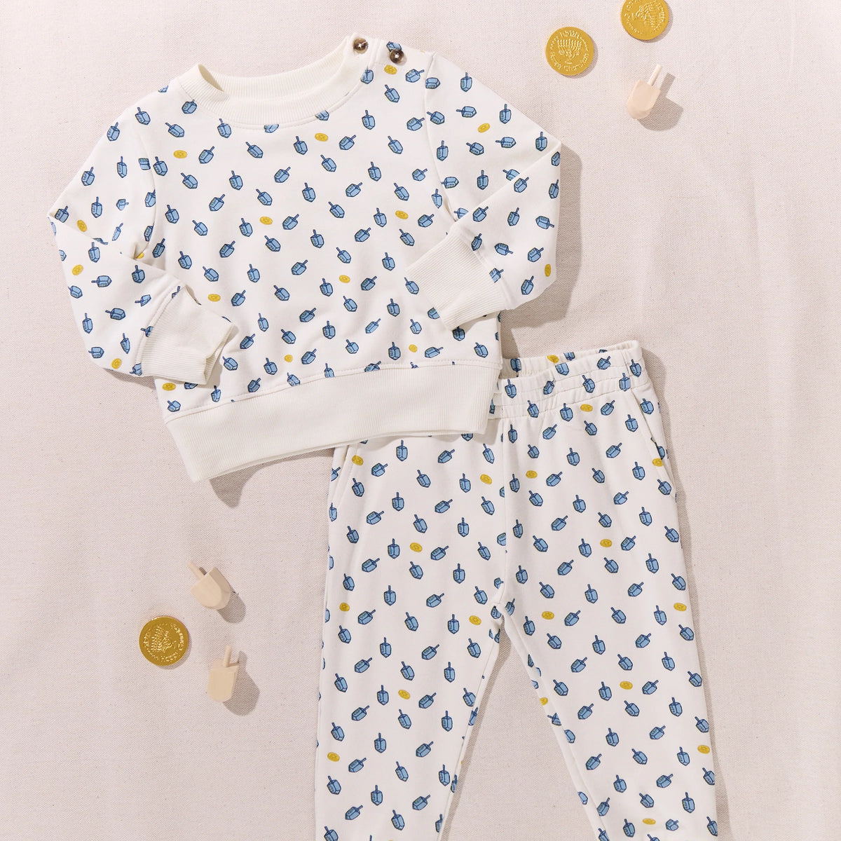 Baby Jax Jogger Set - Tossed Dreidels