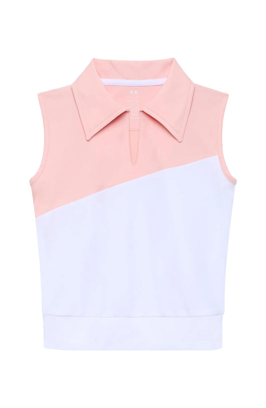Pink and White Half Court Top