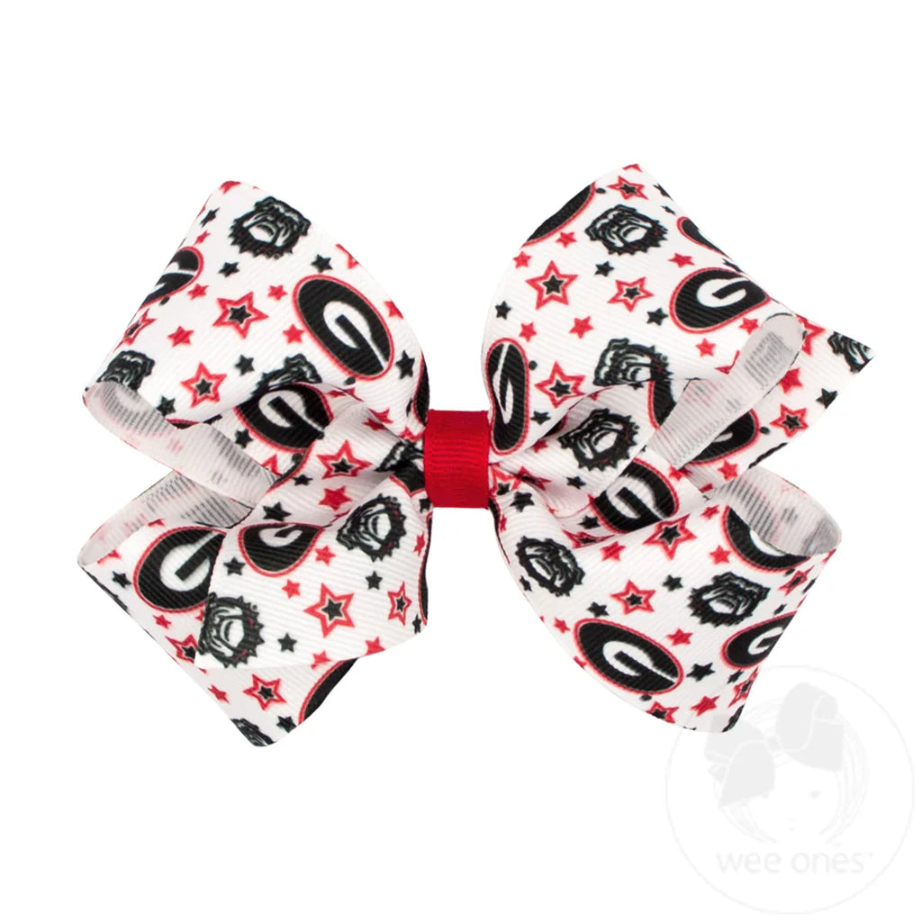 Medium Red and Black Collegiate Bow