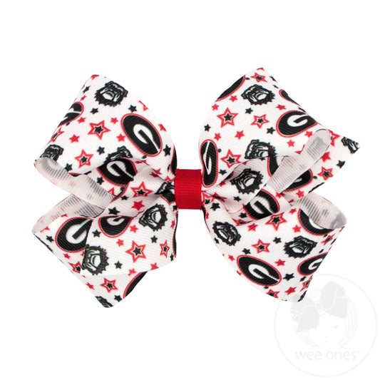 Medium Red and Black Collegiate Bow