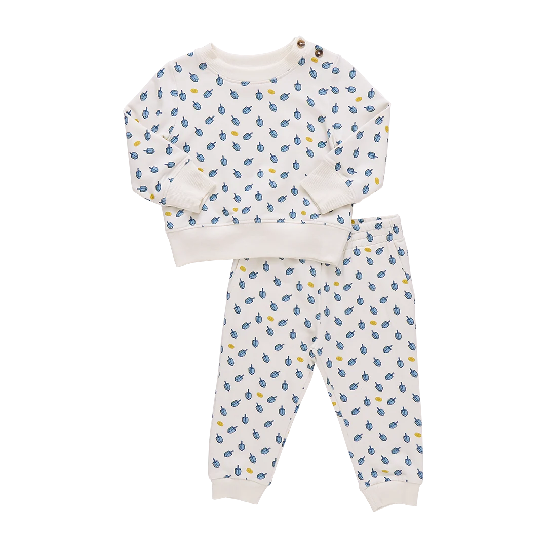 Baby Jax Jogger Set - Tossed Dreidels