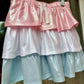 Metallic Pink, White & Blue Tier Skirt