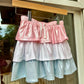 Metallic Pink, White & Blue Tier Skirt