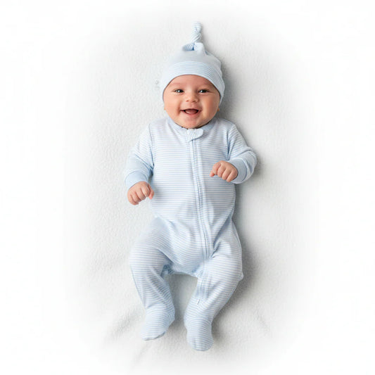 Blue Striped Baby Onesie