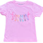 Short Sleeve Light Pink Colorful Crayons With Bows T-Shirt
