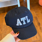 Custom Area/Airport Code/Abbr. Bow Baseball Hat (Baby-Adult)- Navy Blue