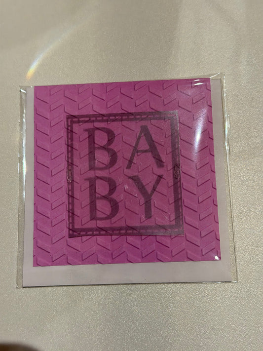 Embossed 'Baby' Purple Small Card with Envelope