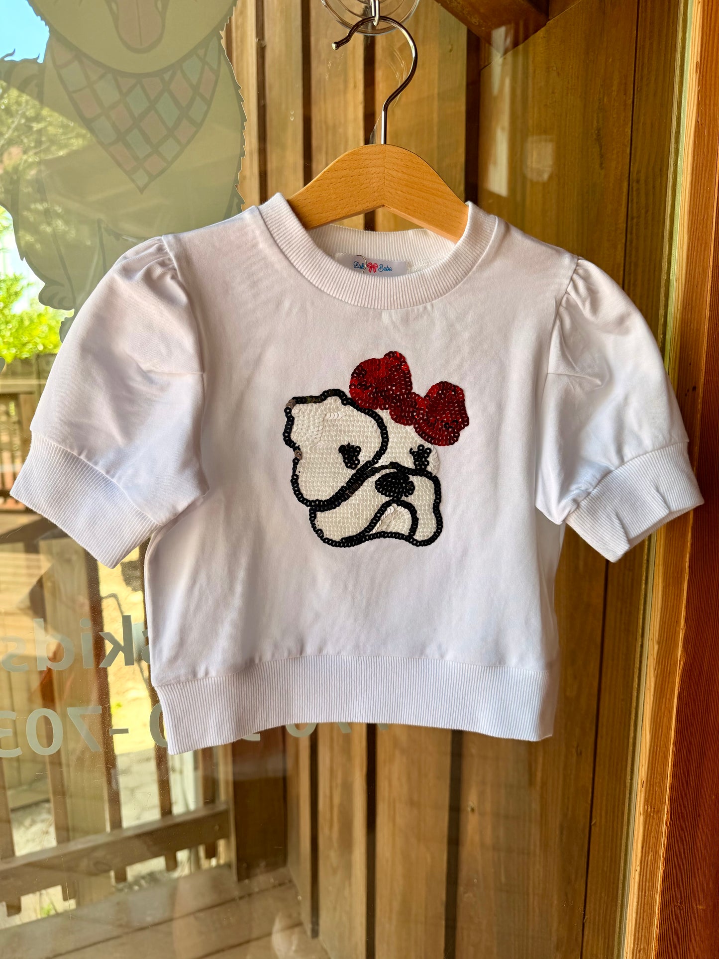 Lulu Bebe Sequin Team Bulldog Shirt