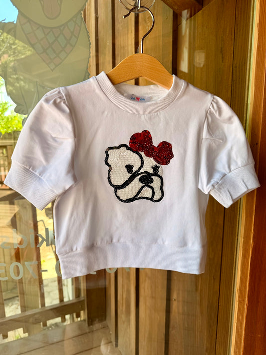 Lulu Bebe Sequin Team Bulldog Shirt