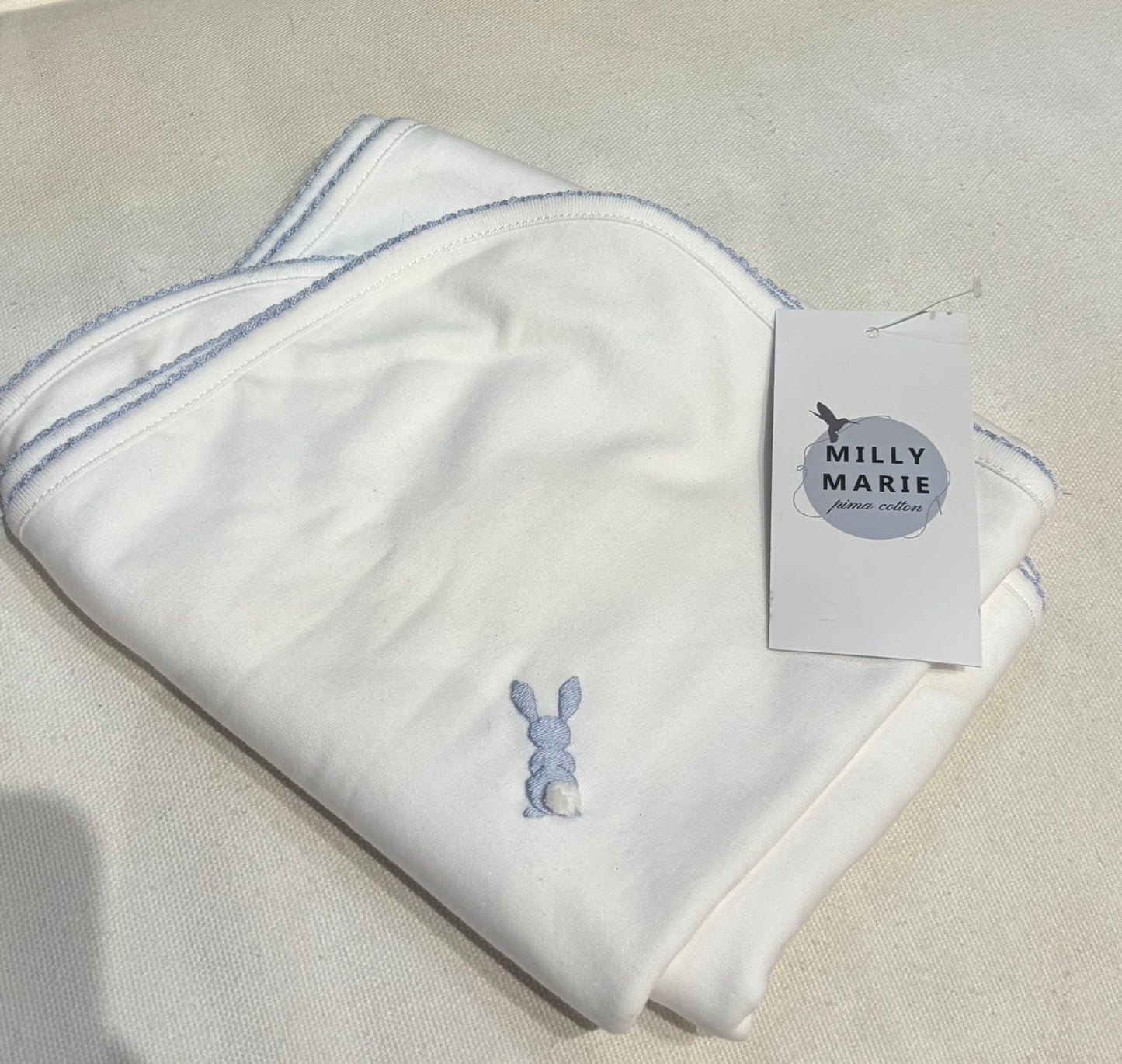 Milly Marie Pima Cotten Embroider Baby Blankets