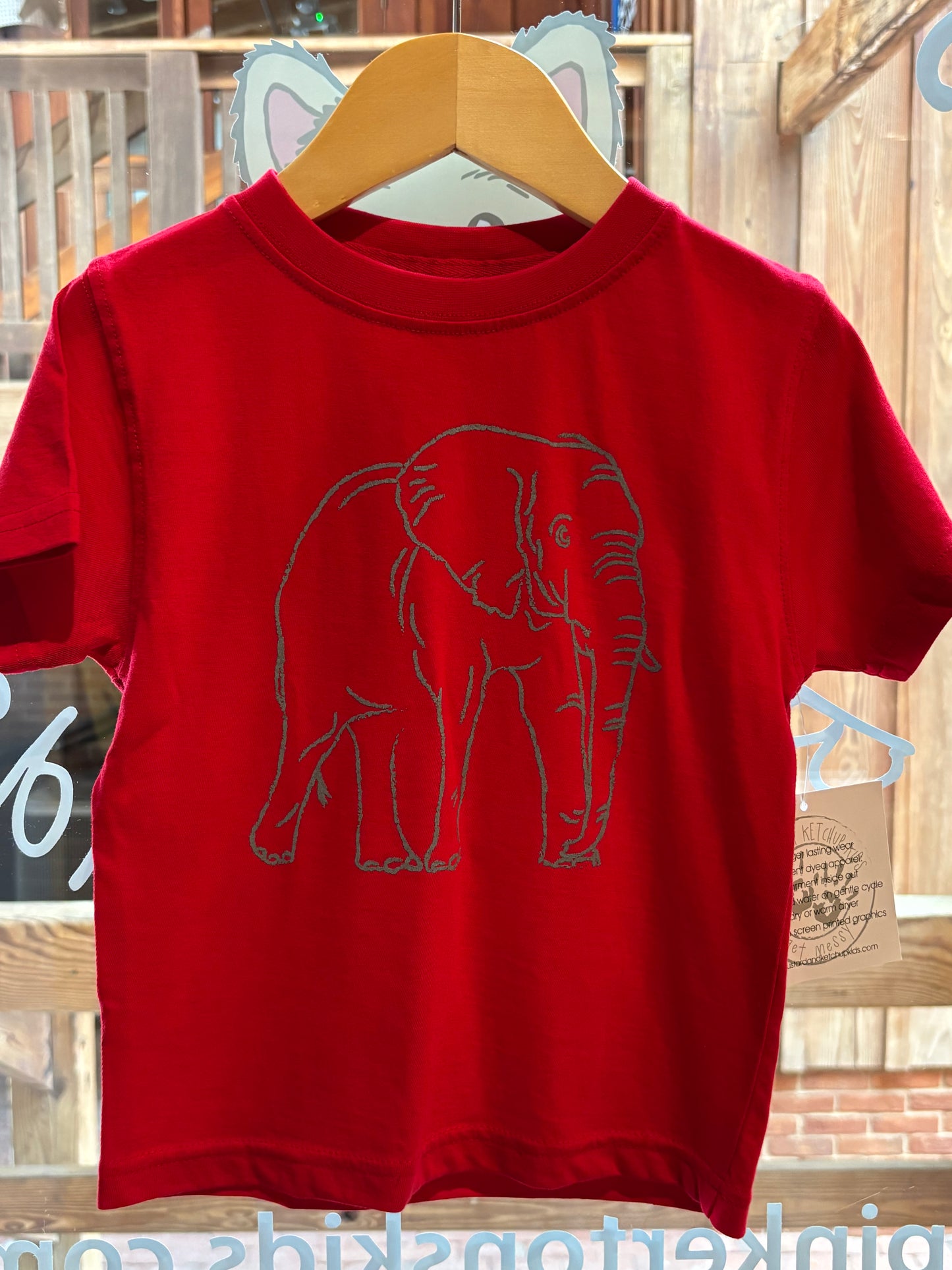 Mustard & Ketchup Red Crimson Elephant T-shirt