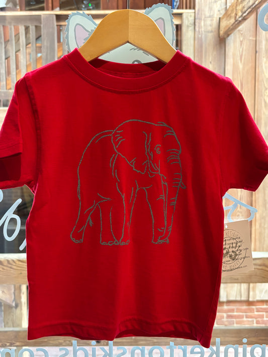 Mustard & Ketchup Red Crimson Elephant T-shirt