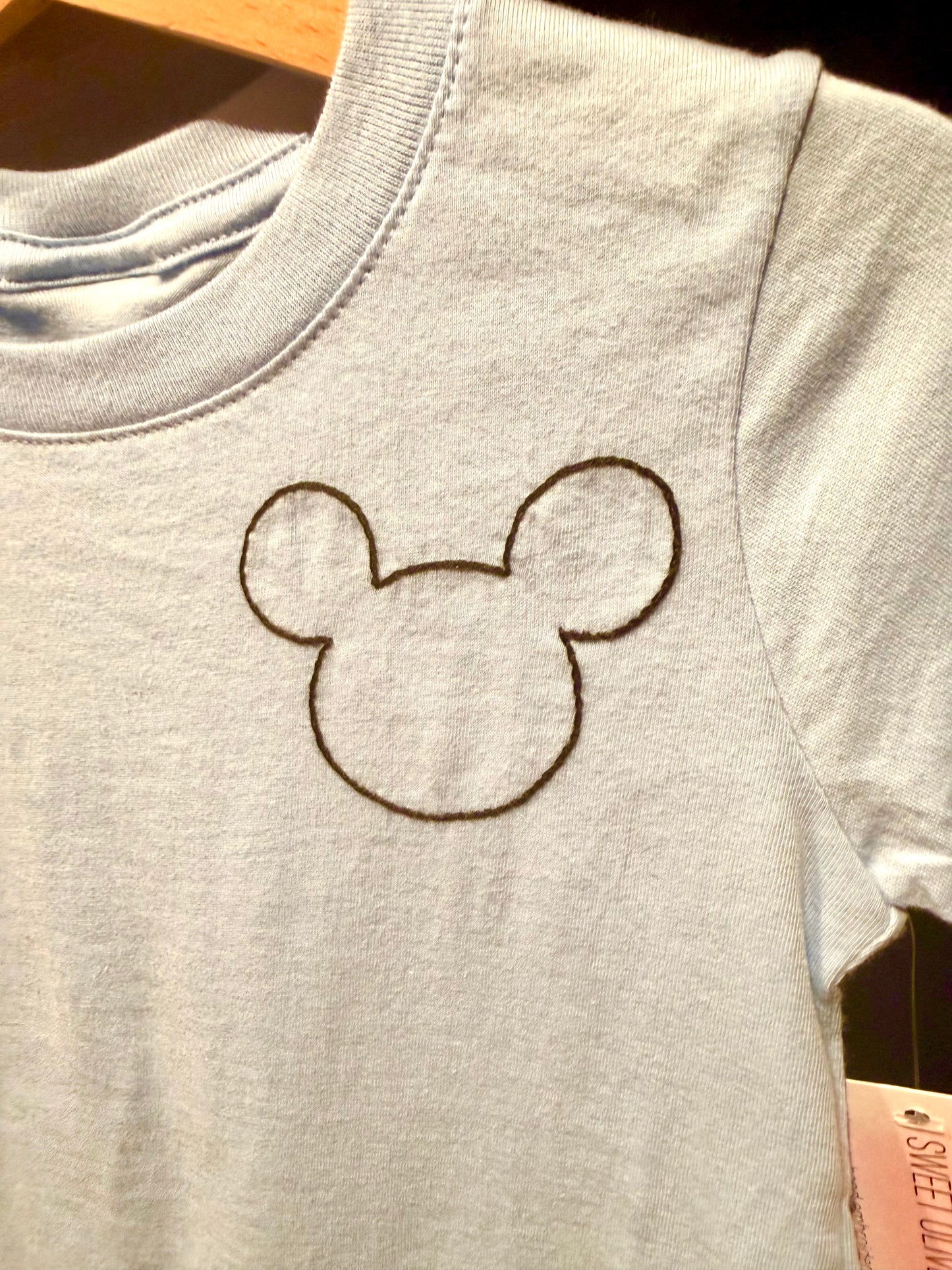 Light Blue Mickey Outline T-Shirt