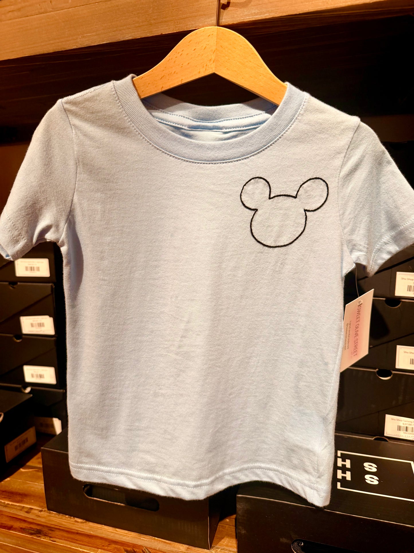 Light Blue Mickey Outline T-Shirt
