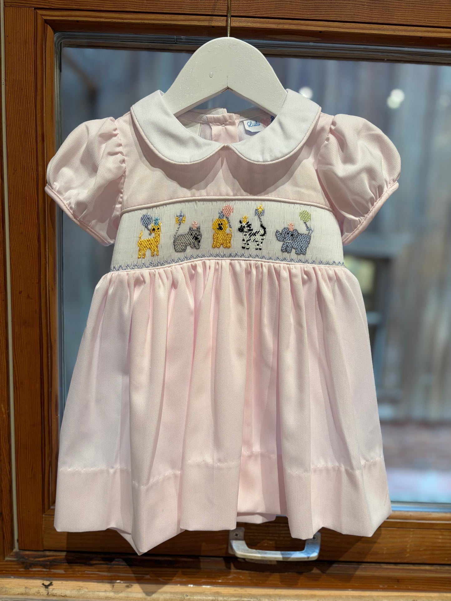 LuLu BeBe Birthday Zoo Friends smocked Dress