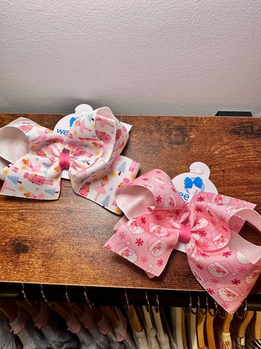Pink Santa Bow