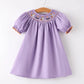 Purple Halloween Smock Embroidery Baby Girl Dress