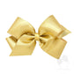 Medium Metallic Overlay Hair Bow- Gold