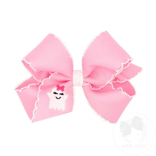 Med Pink Halloween Emb w/Stch Edge