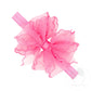 Hot Pink-Medium Double Organza Scalloped Hair bow Headband