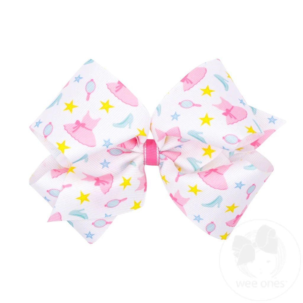 KING Princess and Dance Print Hair Bow