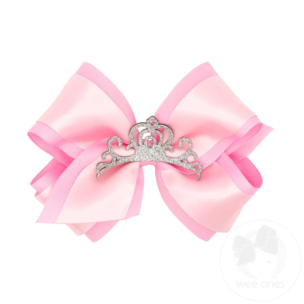 King Princess Bow with Glitter Crown