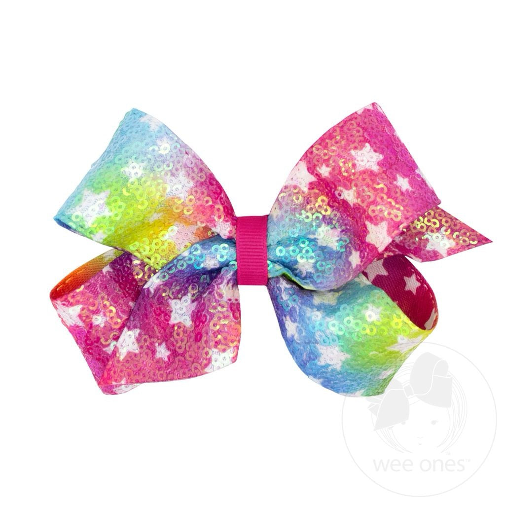 KING SEQUINS STAR PRINT BOW