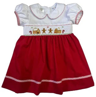Rosie Smocked Christmas Gingerbread Dress