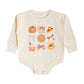 Thankful Cutie Thanksgiving Long Sleeve Romper- Natural