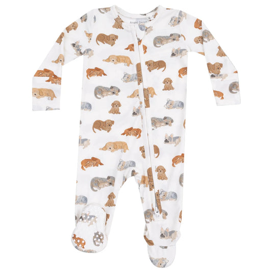 Napping Puppies Two Way Zipper Footie