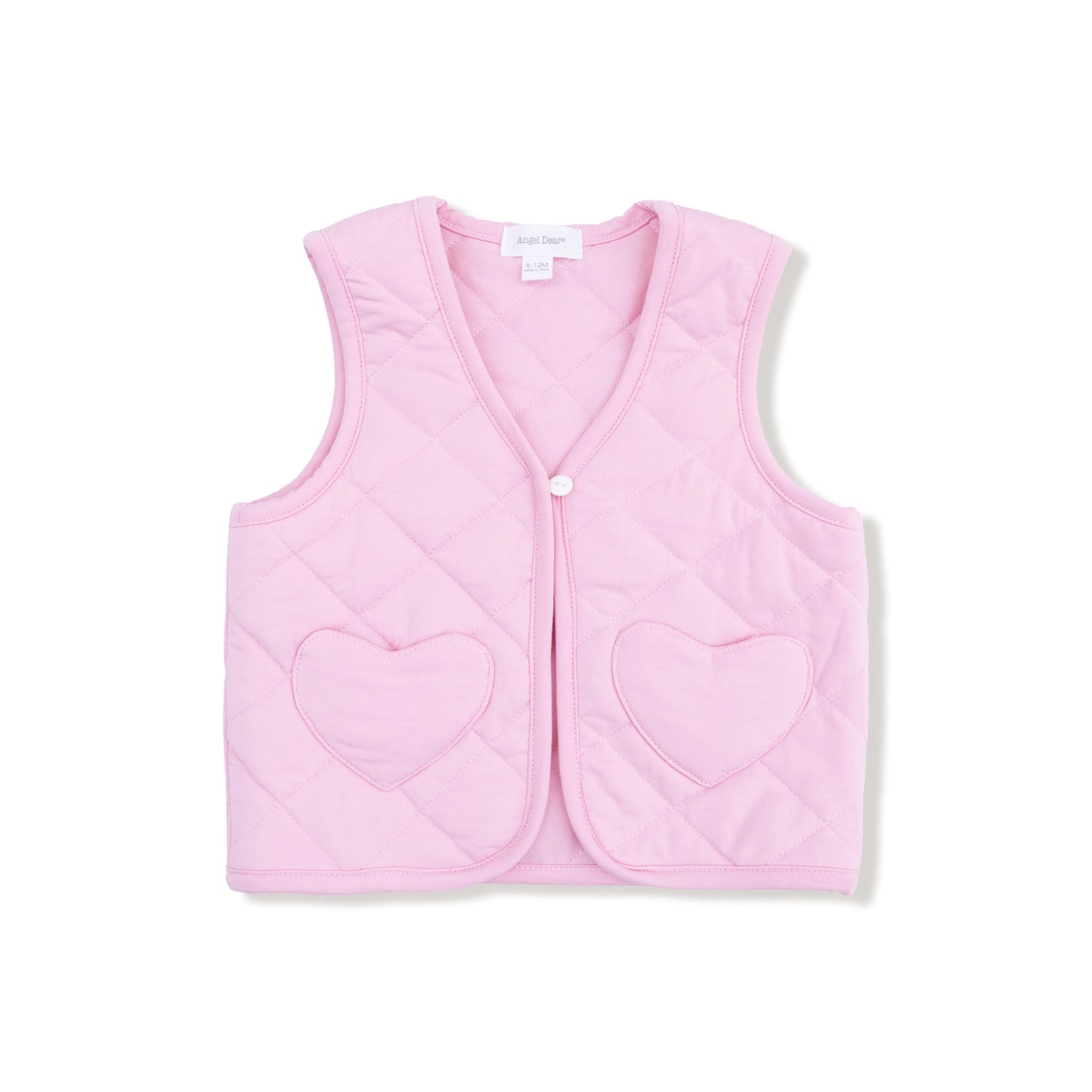 Quilted Vest W/ Heart Pocket- Romance Rose Basics