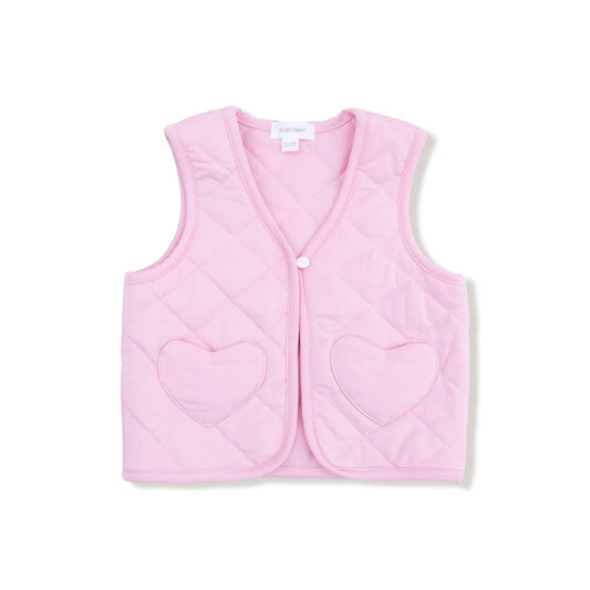 Quilted Vest W/ Heart Pocket- Romance Rose Basics